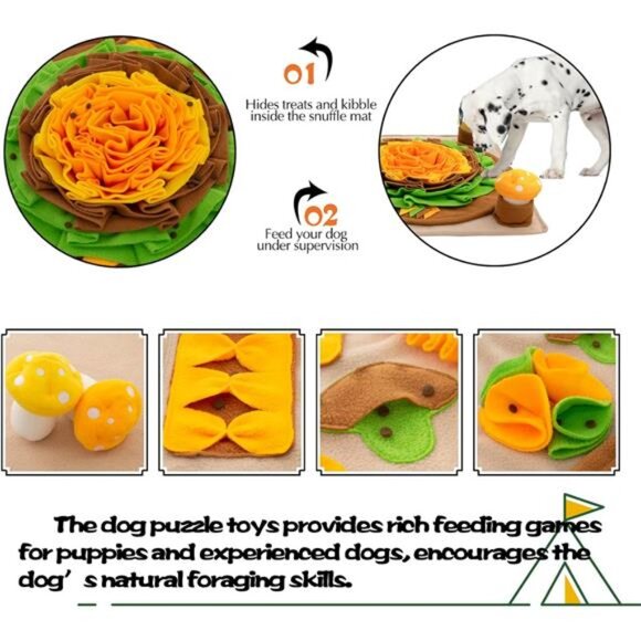 Pet Snuffle Mat for Dogs Hedgehog Puzzle Toy Large Sniffing Mat with Squeaky - Picture 5 of 7